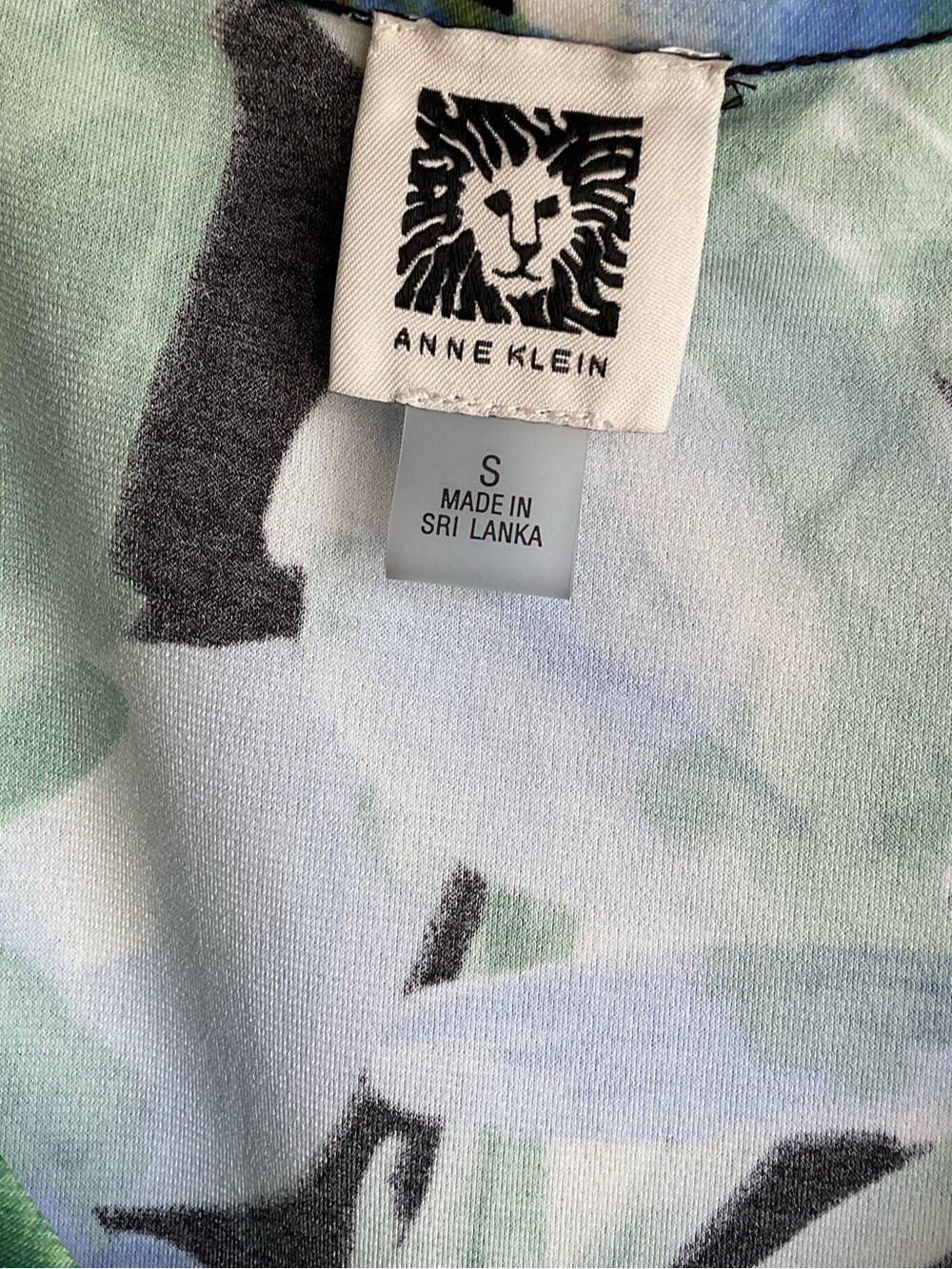 Anne Klein Mint, Sky Blue & Charcoal Watercolor Maxi dress